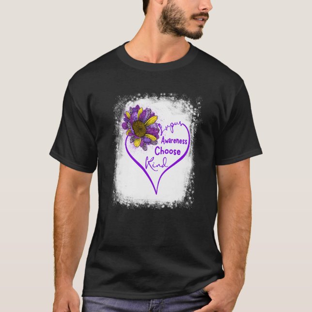 Lila Lupus Awareness Välj Kind Heart Leopard S T Shirt (Framsida)