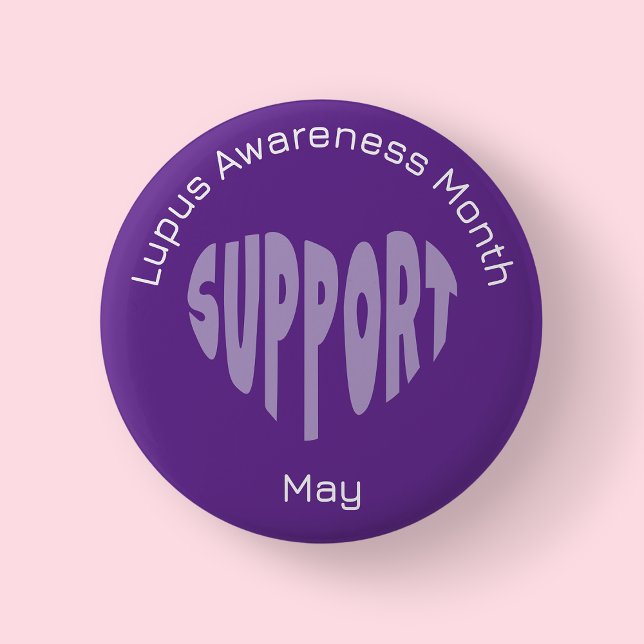 Lila Lupusmedvetenhetsmånadens knapp (Lupus Awareness Month)
