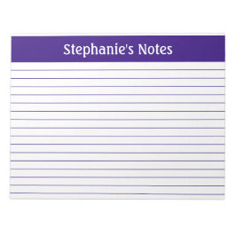 Lila Lut 11 x 8,5 liggande Personlig Anteckningsblock