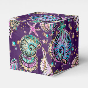 Lila Luxe under vatten Mörk Pastel Guld Sea Life Presentaskar