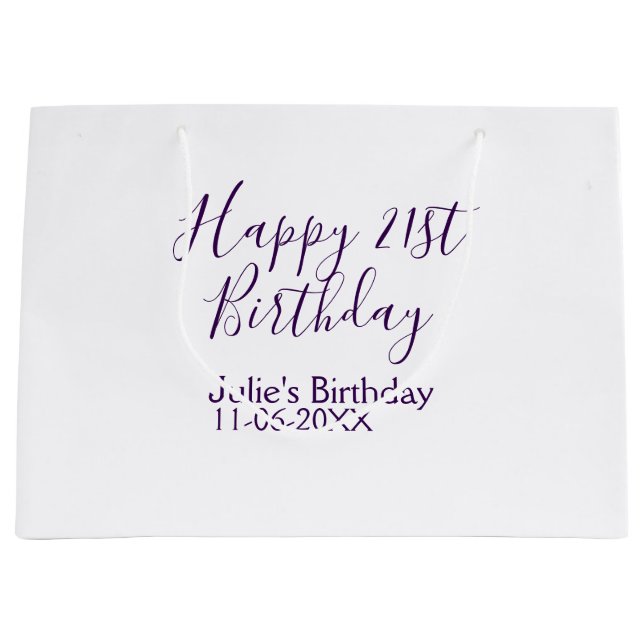 Lila lycklig 21:a födelsedag namn date Keychain (Framsidan)