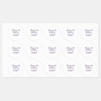 Lila lycklig 21:a födelsedag namn date Keychain Klistermärke