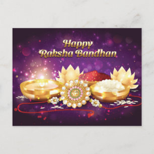 Lila Lycklig Raksha Bandhan Gnistra Vykort