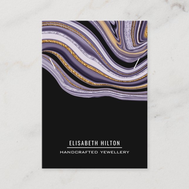 Lila lyxmarble agate NECKLACE VISNING Visitkort (Framsida)