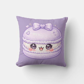 Lila Macaron Söt Kawaii Kudd Kudde
