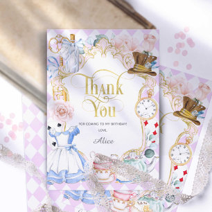 Lila, Mad hatter tea party, Alice Wonderland Tack Kort
