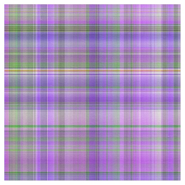 Lila Madras Plaid Rand Print Mönster Tyg (Närbild)