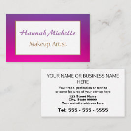 Lila Magenta Makeup Artist Affärskort Visitkort