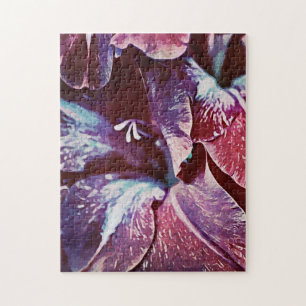 Lila Magenta Målat Gladiolus Flower Puzzle Pussel