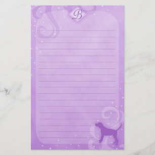 Lila Magic Black & Tan Coonhound Stationery Brevpapper