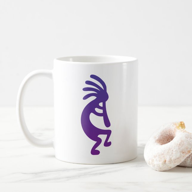 Lila Magic Kokopelli Kaffemugg (Med munk)