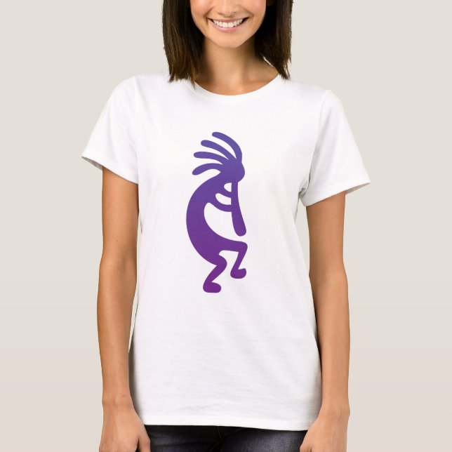 Lila Magic Kokopelli T Shirt (Framsida)