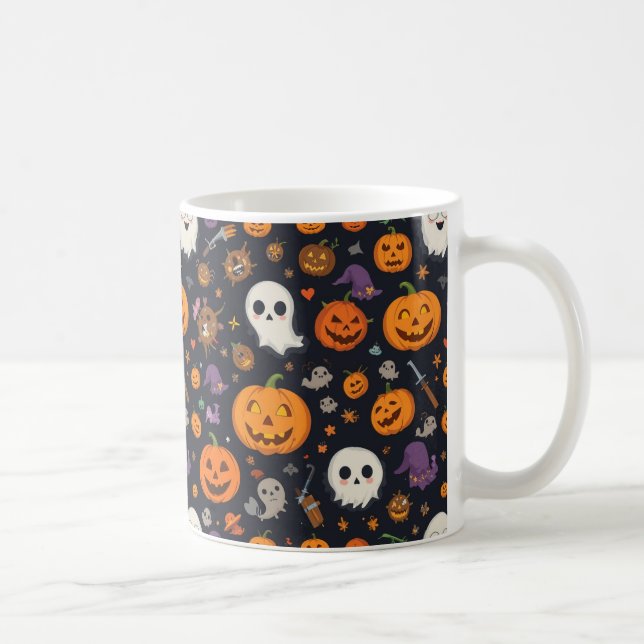 Lila Magic Potion & Skull All-over Mönster Mugg (Höger)