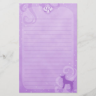 Lila Magic Råtta Terrier Stationery Brevpapper