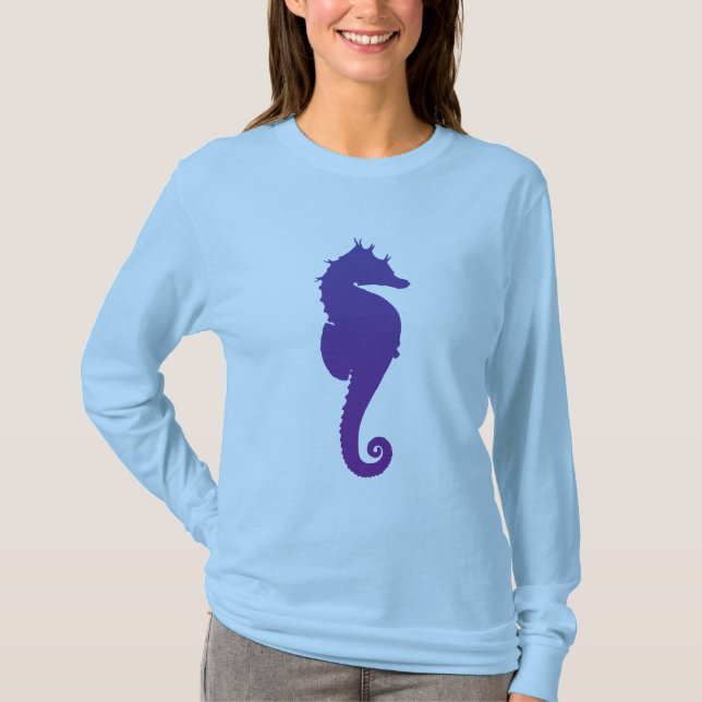 Lila Magic Sea Horse Tee Shirt (Framsida)