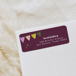 Lila Magic Show-Returetiketter Returadress Etikett