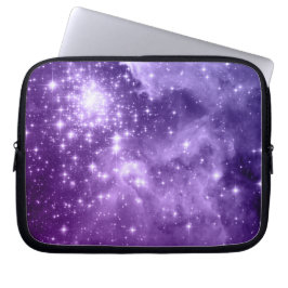 Lila Magic Stars Celestial Space Photo Laptop Sleeve
