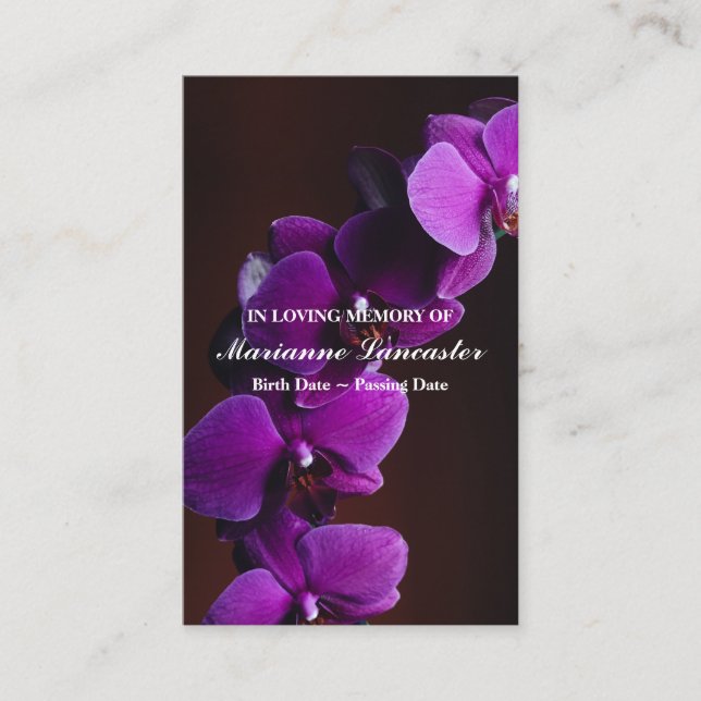 Lila Magnolia | Memorial Funeral Prayer-kort Visitkort (Framsida)