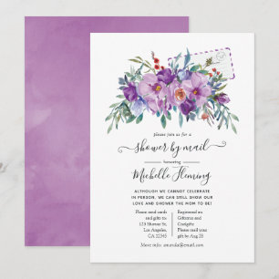 Lila Magnolias and Ro Baby Shower by Mail Inbjudningar