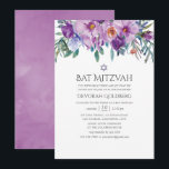 Lila Magnolias och Ro Bat mitzvah Inbjudningar<br><div class="desc">Lila blommor i en handmålad bat mitzvah inbjudan designad att snabbt och enkelt anpassas till din speciella dag.</div>
