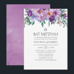 Lila Magnolias och Ro Bat mitzvah Inbjudningar<br><div class="desc">Lila blommor i en handmålad bat mitzvah inbjudan designad att snabbt och enkelt anpassas till din speciella dag.</div>