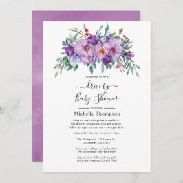 Lila Magnolias och Ro Drive by Shower Inbjudningar