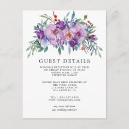 Lila Magnolior och Rosor Bröllsgästinformation Tilläggskort