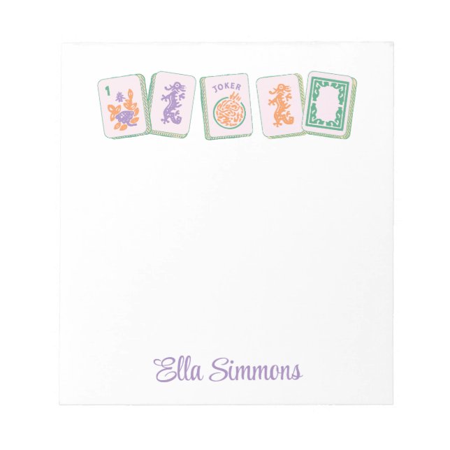 Lila Mahjong Tiles Anteckningsblock, Personlig Anteckningsblock (Framsida)