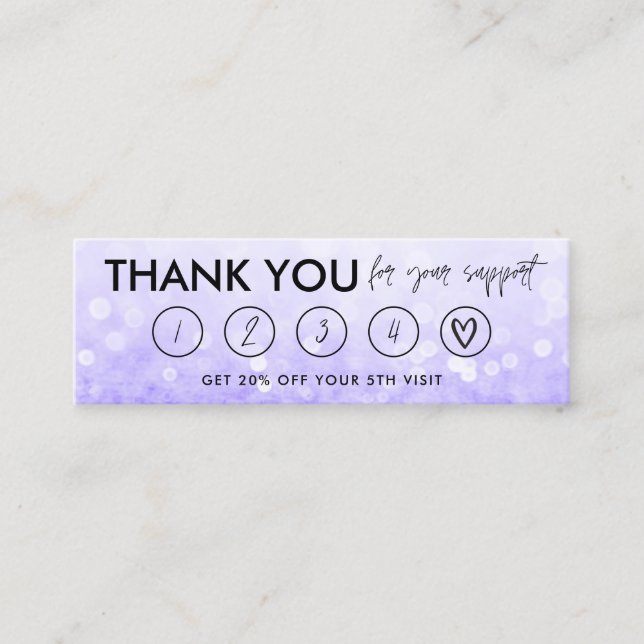 Lila Makeup Hair-tack, förmånskort Mini Visitkort (Framsida)