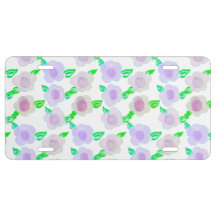 Lila Målad Blommigt