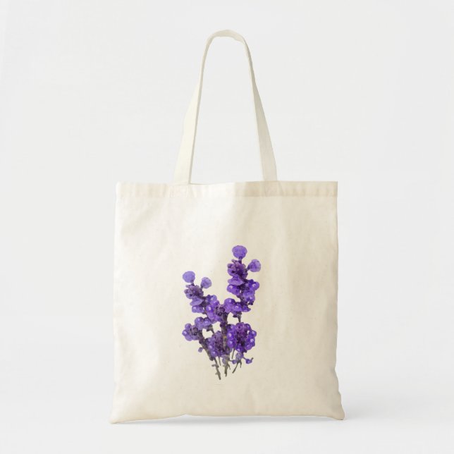 Lila Måltidskopp-Salvia Blomma Tygkasse (Framsidan)