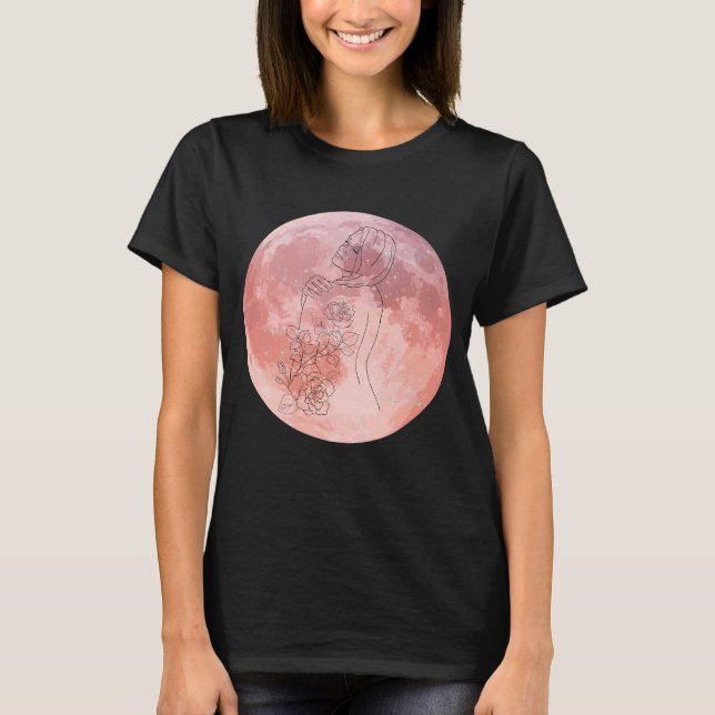 Lila mån-gudinne konst t shirt (Framsida)