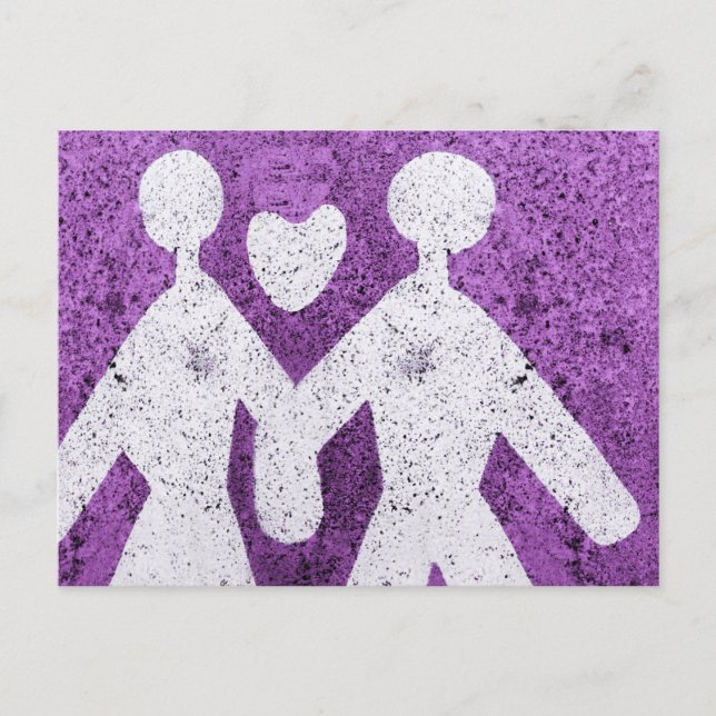 Lila man och kvinnor i kärlek i Italien Vykort (Framsida)