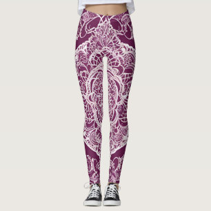Lila mandala AI-konst Leggings