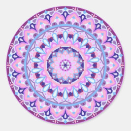 Lila Mandala Boho Livlig Geometrisk Dekal Runt Klistermärke