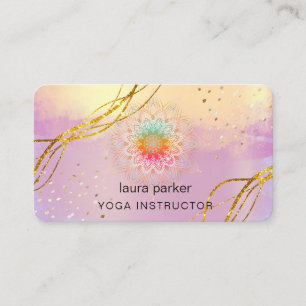 Lila Mandala Boho Meditation Holistic Yoga Visitkort