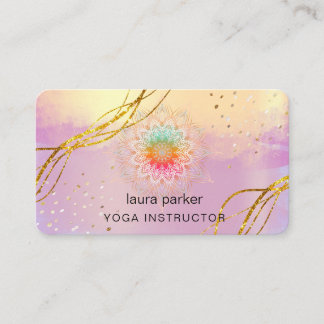 Lila Mandala Boho Meditation Holistic Yoga Visitkort
