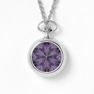 Lila Mandala Geometric Blommigt Psychedelic Trippy Armbandsur
