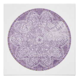 Lila Mandala Grunge Circle Meditation Perfect Poster