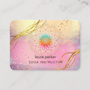 Lila Mandala Guld Meditation Holistic Yoga Visitkort