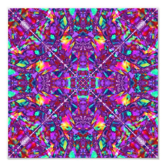 Lila Mandala Hippie Mönster Fototryck (Framsidan)