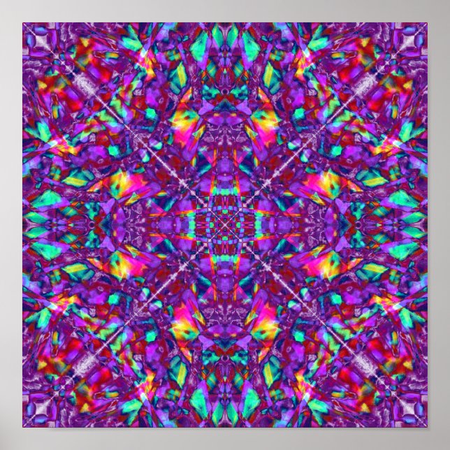 Lila Mandala Hippie Mönster Poster (Framsidan)