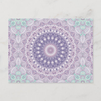 Lila Mandala i Lavender and Sea Grönt Vykort