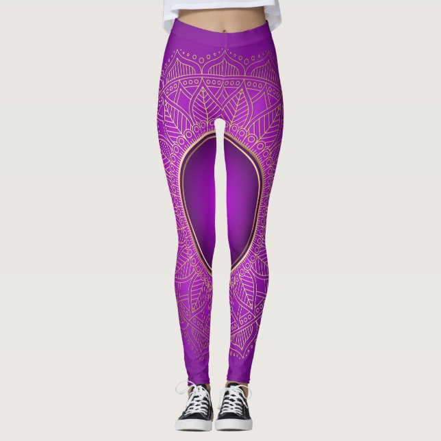 Lila Mandala Leggings (Framsida)