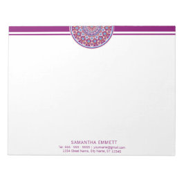 Lila Mandala Modern Professionell Anteckningsblock