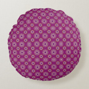 Lila Mandala Mönster Boho Reversible Rund Kudde