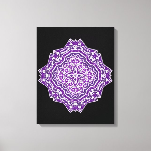lila mandala-påslagen arbetsyta canvastryck (Framsida)