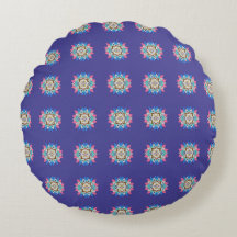 Lila Mandala Rund Kudd