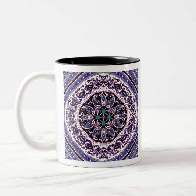 Lila Mandala Två-Tonad Mugg (Vänster)