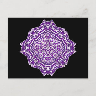 lila mandala-vykort vykort
